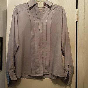 Chaus Silver/Gray Blouse with Triangle Sleeves